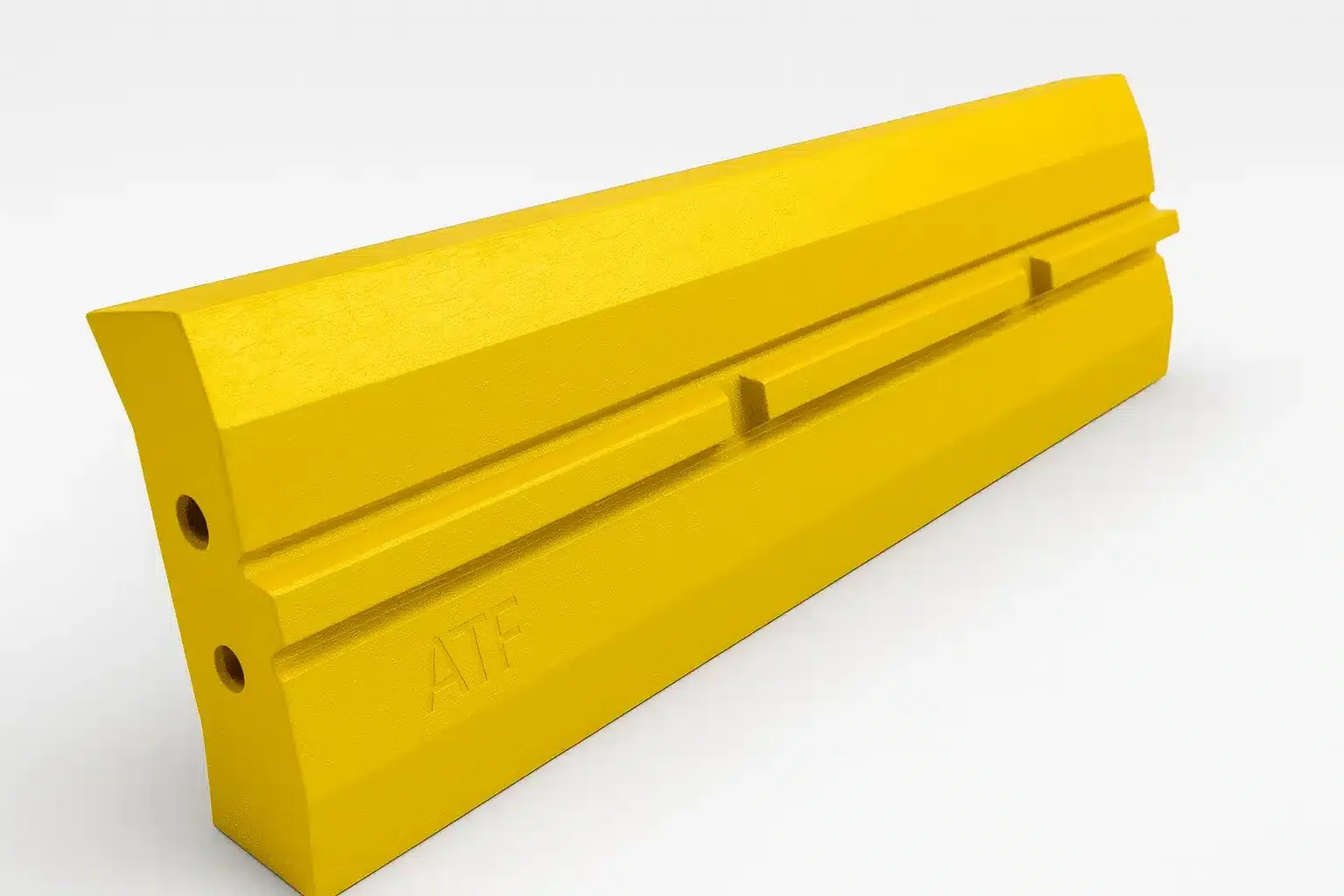 Blow bar strike edge showing wear profile